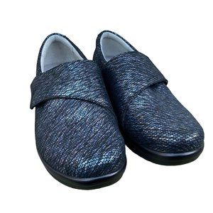 Alegria Women's Used Once Lauryn Blue Metallic Leather Comfort Shoes Size 8/8.5W